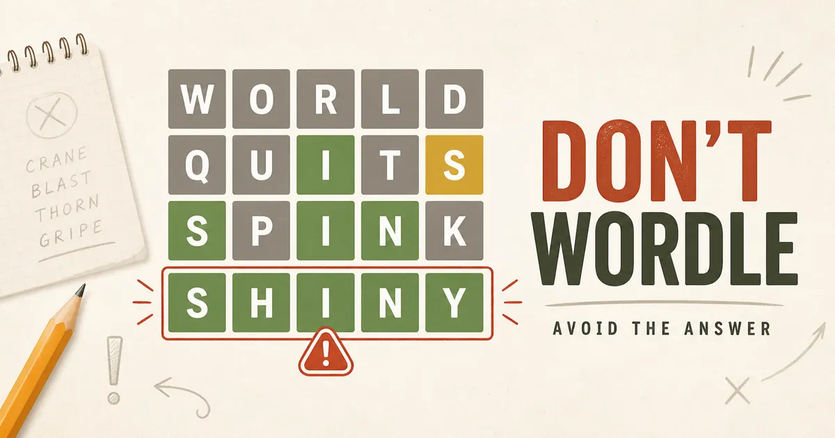 Don't Wordle word-avoidance puzzle preview
