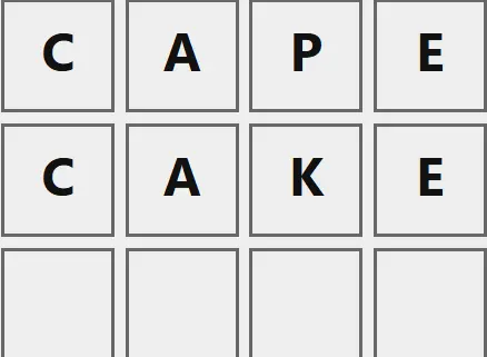Poople board changing CAPE to CAKE