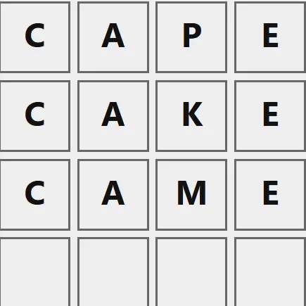Poople board changing CAKE to CAME